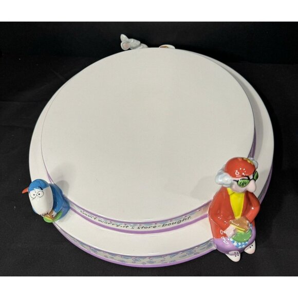Hallmark MAXINE Ceramic Cake Stand Serving Plate "DONT WORRY, ITS STORE BOUGHT" - Picture 2 of 6